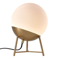 Lampe à poser design sphère en verre et laiton LUNNY