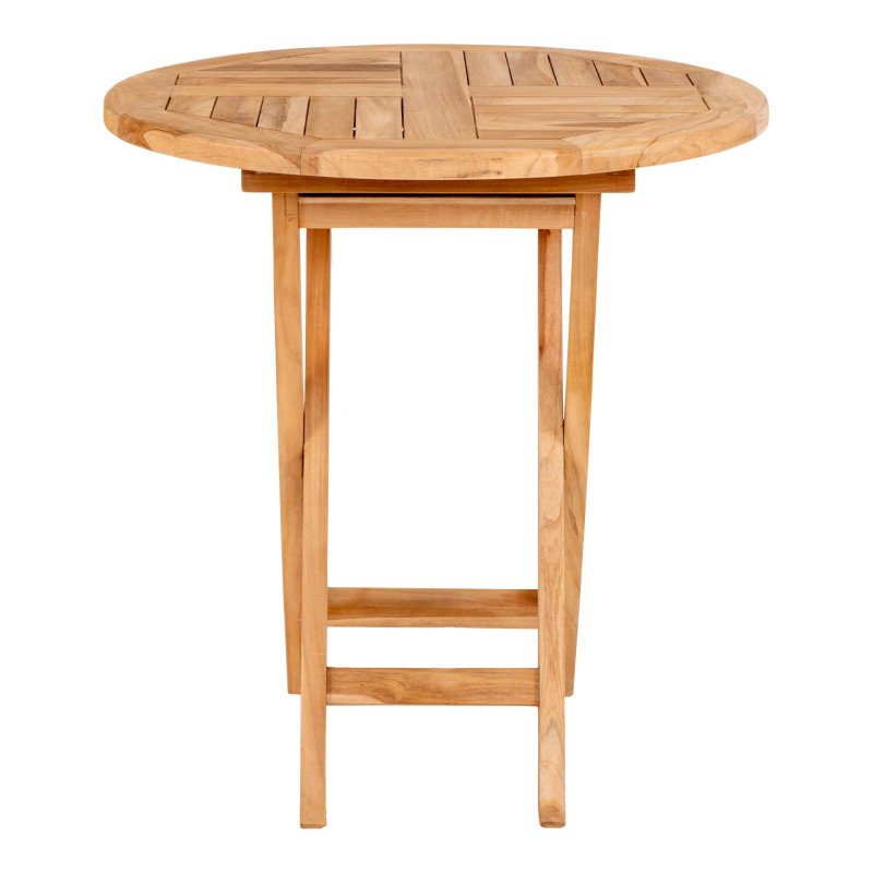 Table à manger extérieur ronde en teck 70cm LARY