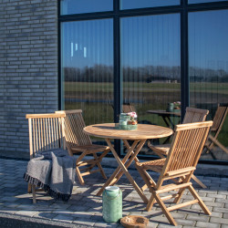 Table à manger extérieur ronde en teck 100cm LARY