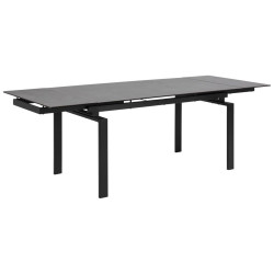 Table à manger extensible noir avec plateau en céramique 160cm JUDE