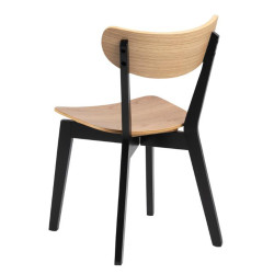 Lot de 2 chaises minimaliste bicolore en bois ROXY