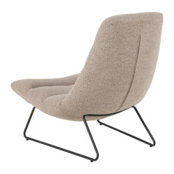 Fauteuil relax en tissu beige et pieds en métal GLIFFORD