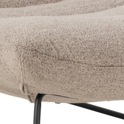 Fauteuil relax en tissu beige et pieds en métal GLIFFORD