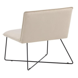 Fauteuil en velours beige et métal noir moderne CHUA