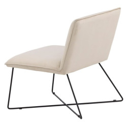 Fauteuil en velours beige et métal noir moderne CHUA