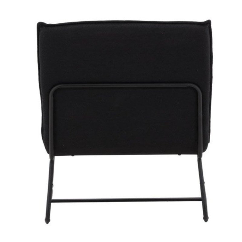 Fauteuil en tissu noir matelassé et métal LUPS