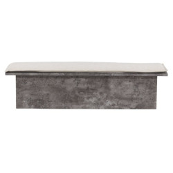 Banc gris avec assise en tissu blanc LYTI