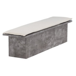 Banc gris avec assise en tissu blanc LYTI