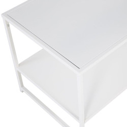 Table basse 2 plateaux en métal blanc SPAVA