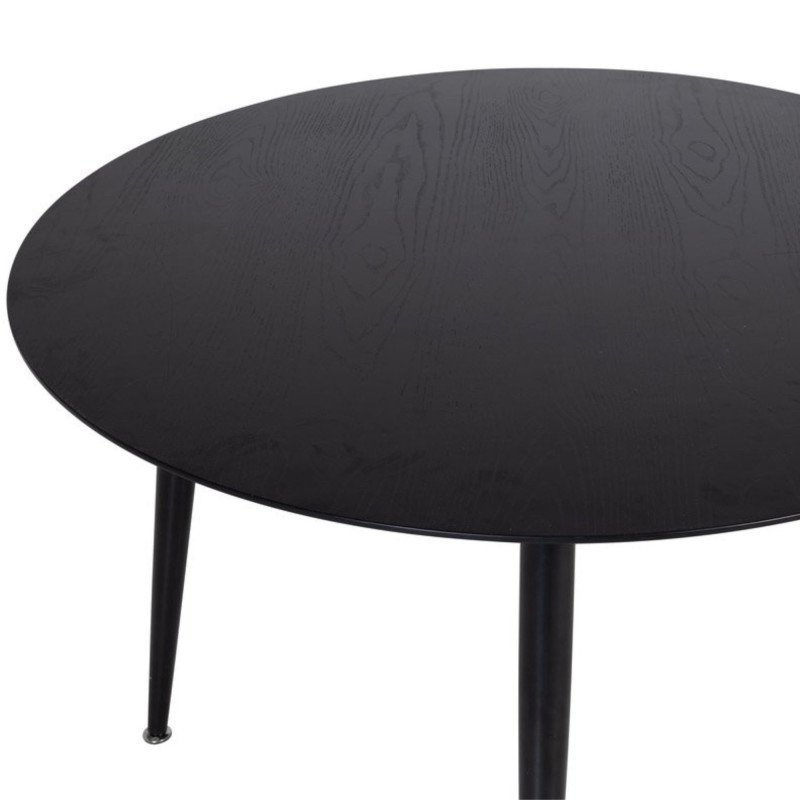 Table à manger ronde en bois noir DALA