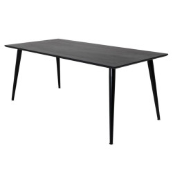 Table à manger 180x90cm en bois noir DALA