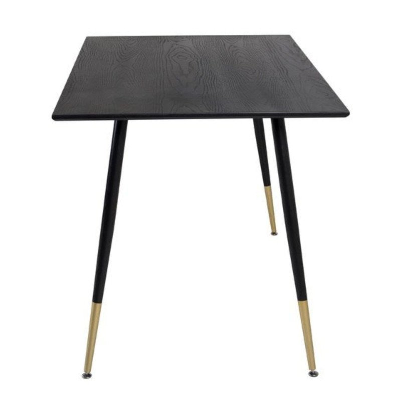 Table à manger en bois noir pieds dorés DALA