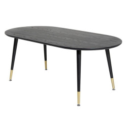 Table basse en bois noir pieds dorés DALA