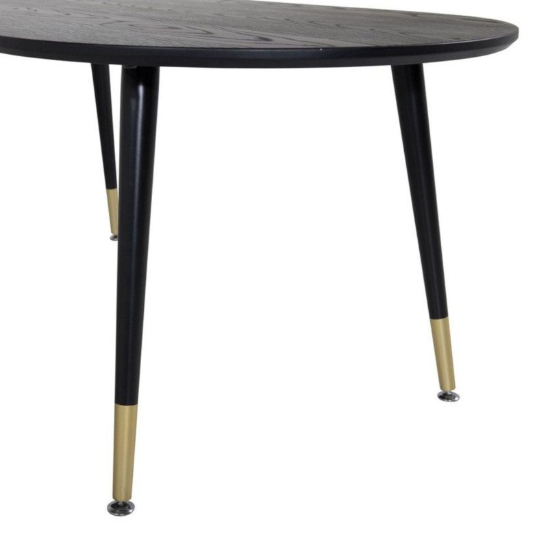 Table basse en bois noir pieds dorés DALA