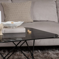 Table basse pied design effet marbre noir MALMA