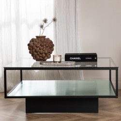 Table basse carrée contemporaine en verre 90cm MAGLA