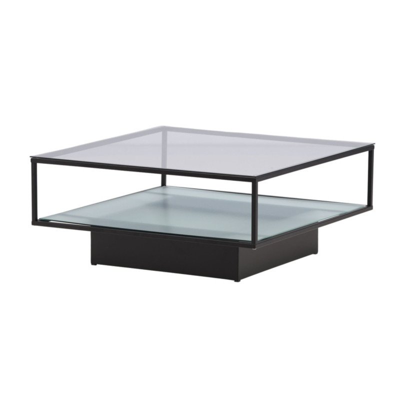 Table basse carrée contemporaine en verre 90cm MAGLA