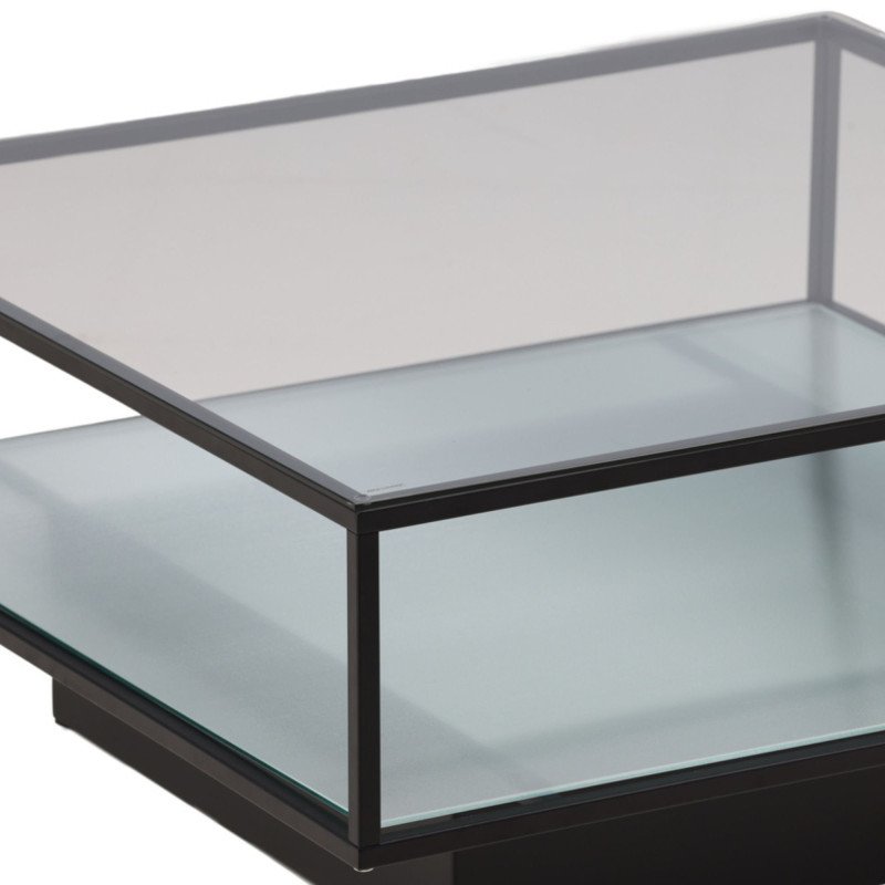 Table basse carrée contemporaine en verre 90cm MAGLA