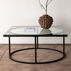 Table basse design en verre 90x90cm SKAI