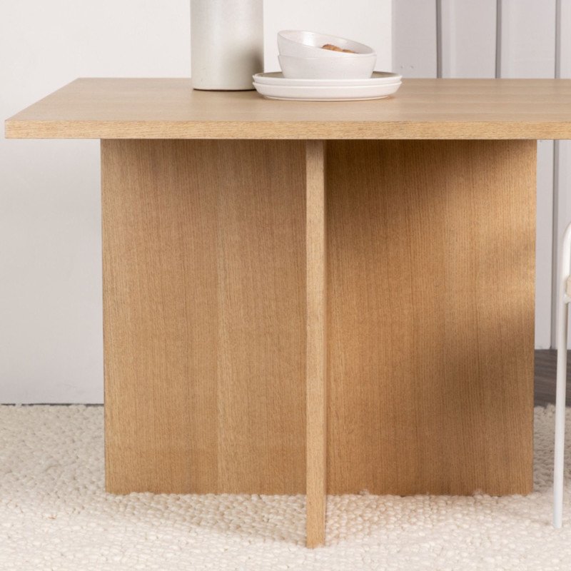 Petite table à manger carré moderne en bois 100cm LIANA