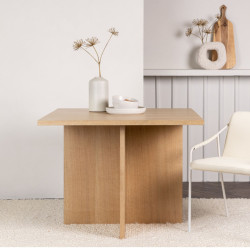 Petite table à manger carré moderne en bois 100cm LIANA