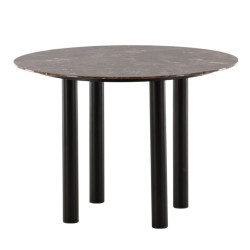 Table à manger design effet marbre et métal 106cm HASPEN