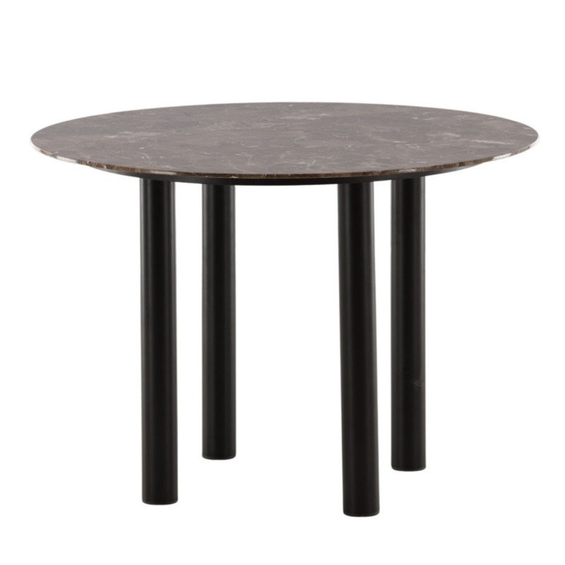 Table à manger design effet marbre et métal 106cm HASPEN