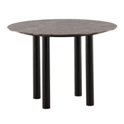 Table à manger design effet marbre et métal 106cm HASPEN