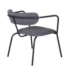 Fauteuil minimaliste en velours côtelé et métal BUFFY