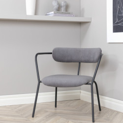 Fauteuil minimaliste en velours côtelé et métal BUFFY