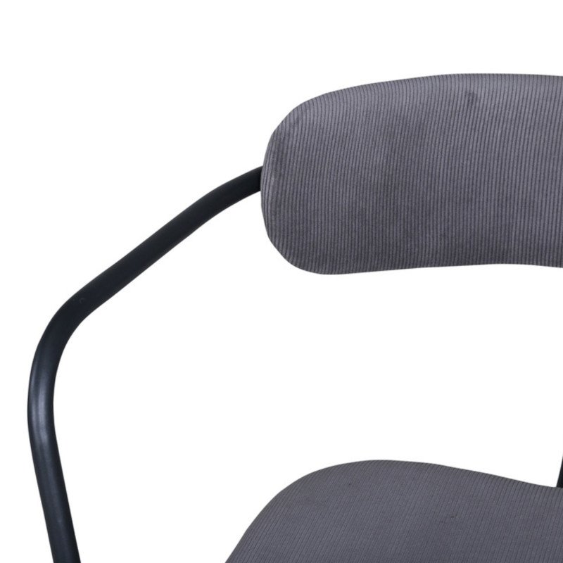 Fauteuil minimaliste en velours côtelé et métal BUFFY