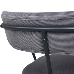 Fauteuil minimaliste en velours côtelé et métal BUFFY