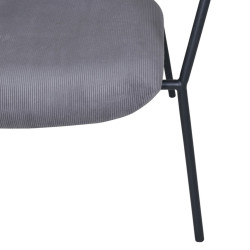 Fauteuil minimaliste en velours côtelé et métal BUFFY