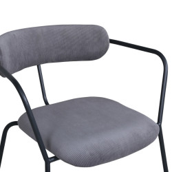 Fauteuil minimaliste en velours côtelé et métal BUFFY