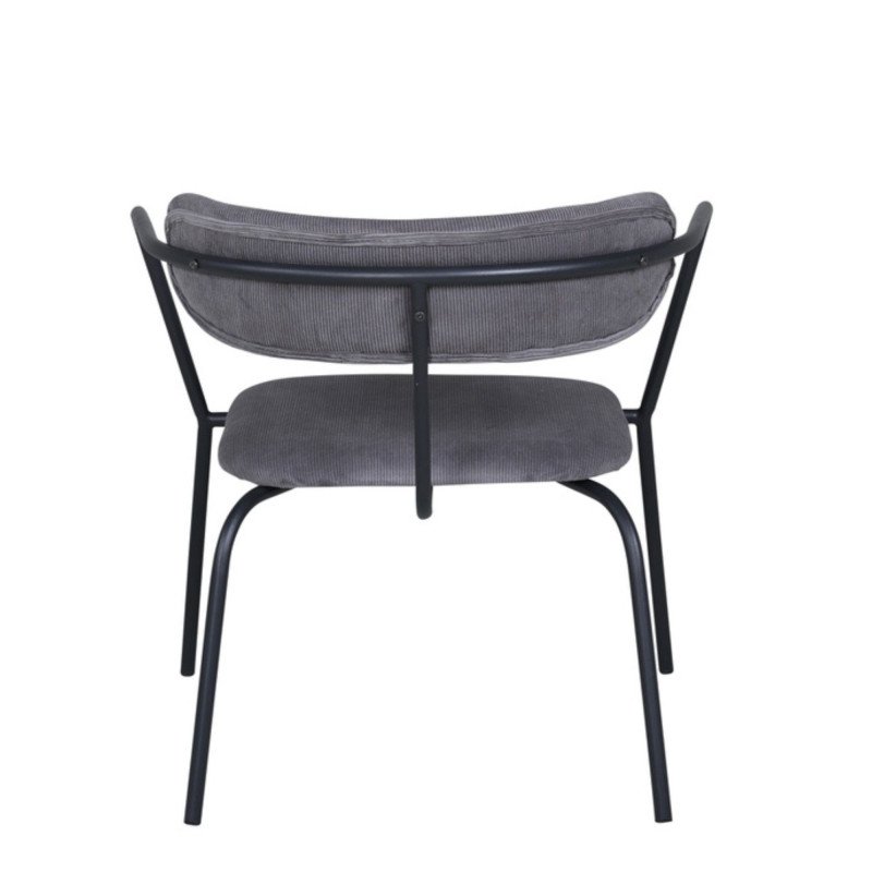 Fauteuil minimaliste en velours côtelé et métal BUFFY