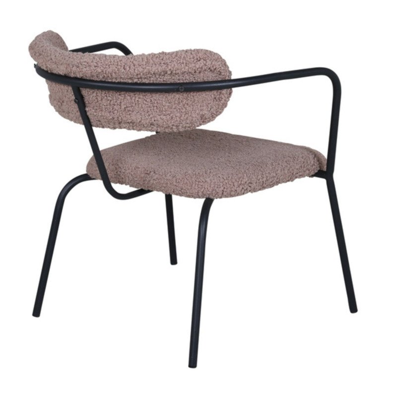 Fauteuil minimaliste en tissu bouclé et métal BUFFY