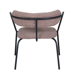 Fauteuil minimaliste en tissu bouclé et métal BUFFY