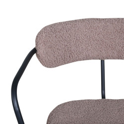 Fauteuil minimaliste en tissu bouclé et métal BUFFY