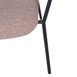 Fauteuil minimaliste en tissu bouclé et métal BUFFY