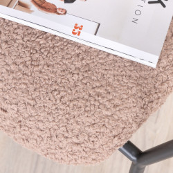 Fauteuil minimaliste en tissu bouclé et métal BUFFY