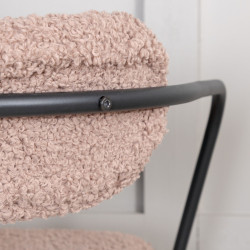 Fauteuil minimaliste en tissu bouclé et métal BUFFY