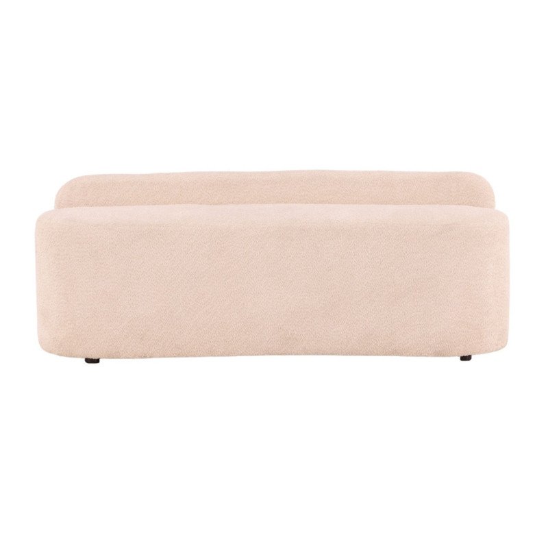 Banc 2 places en tissu bouclé blanc TOBIAS