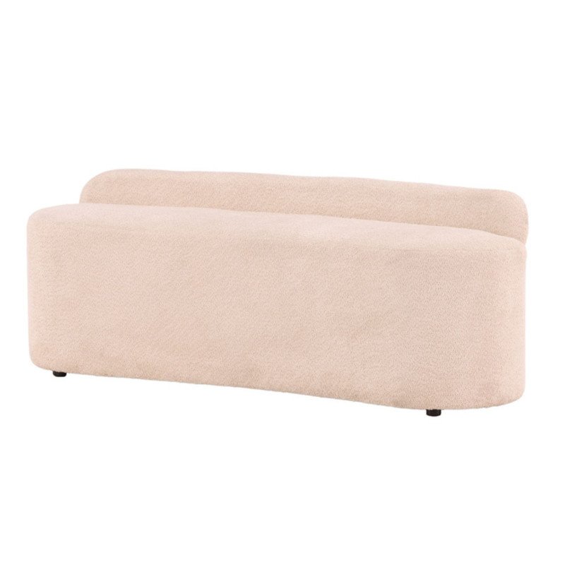 Banc 2 places en tissu bouclé blanc TOBIAS