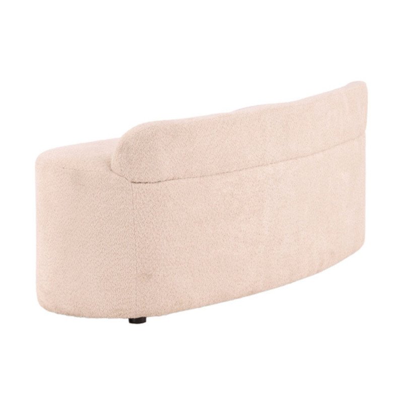 Banc 2 places en tissu bouclé blanc TOBIAS