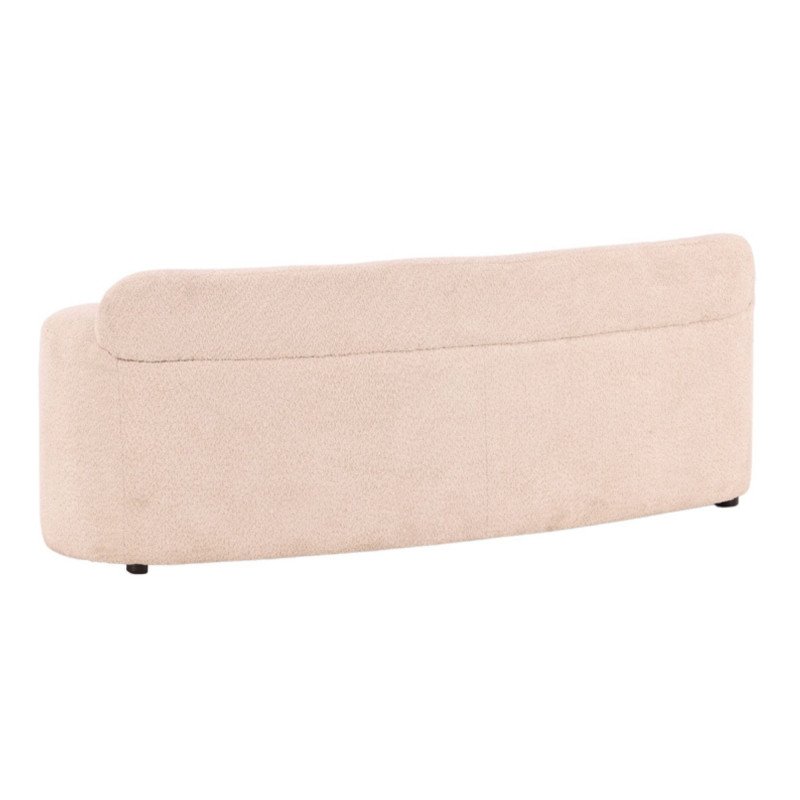 Banc 2 places en tissu bouclé blanc TOBIAS