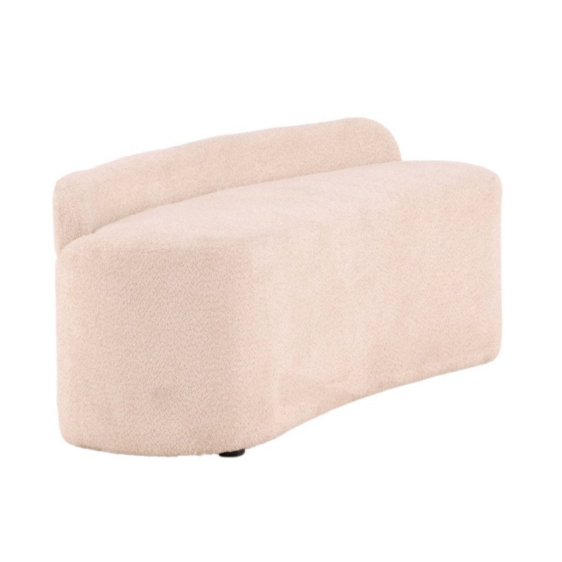 Banc 2 places en tissu bouclé blanc TOBIAS