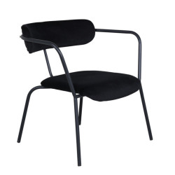 Fauteuil minimaliste en velours et métal BUFFY