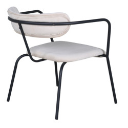 Fauteuil minimaliste en velours et métal BUFFY