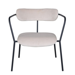 Fauteuil minimaliste en velours et métal BUFFY