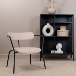 Fauteuil minimaliste en velours et métal BUFFY